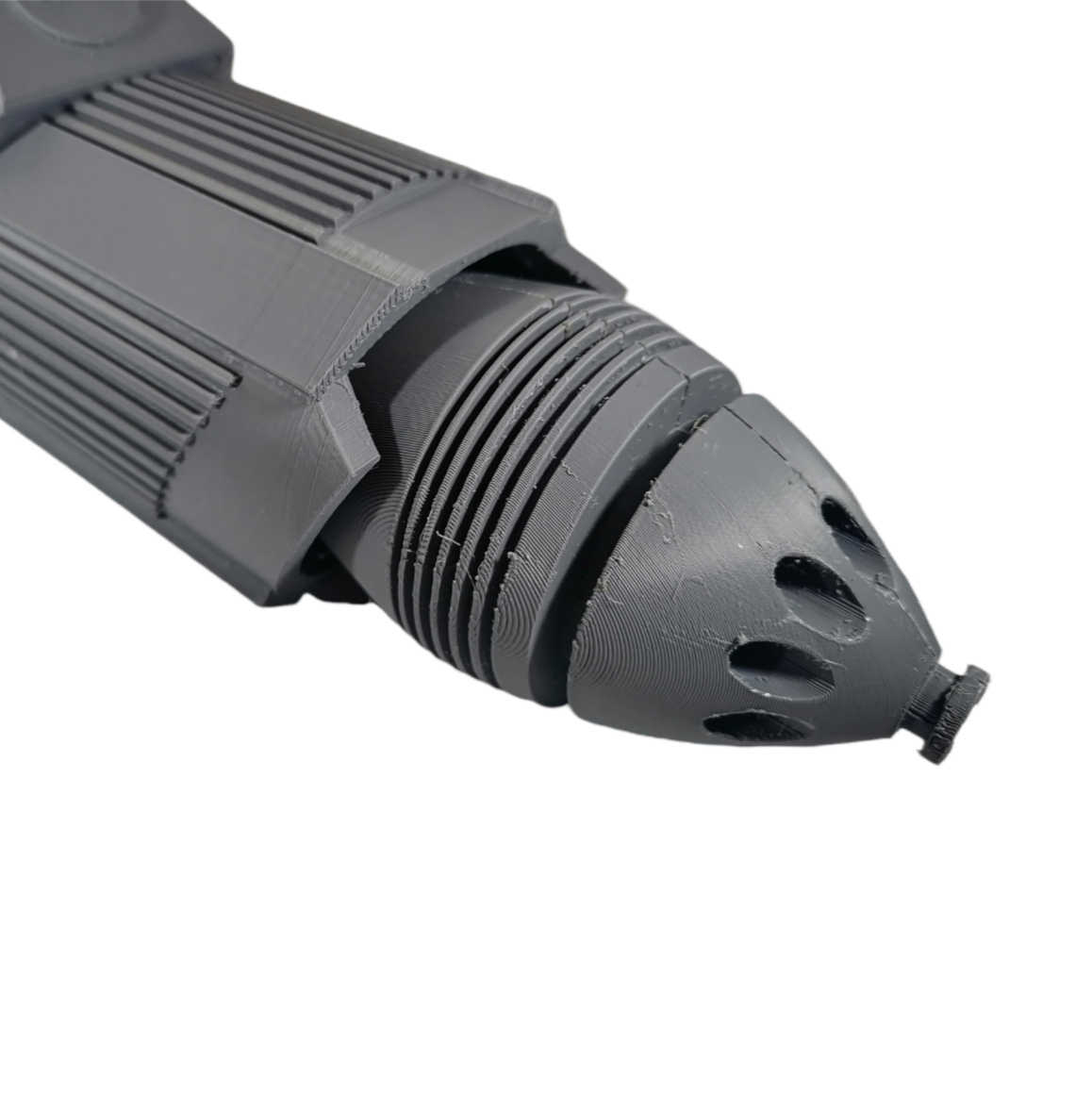 Silberner Nemesis Blaster - Sci-Fi-Requisite - 3D-gedruckte Replik